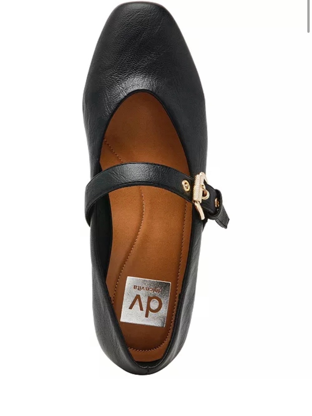 DV by Dolce Vita Women's NWT with Gold Buckle Mary Jane Flats- Black- Size 7.5 - Picture 5 of 12
